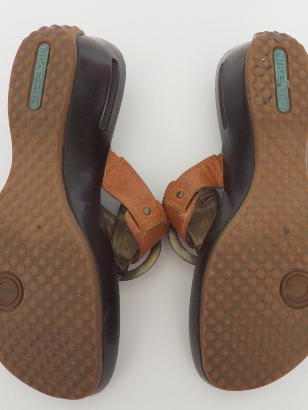 Cole Haan Nike Air Tan Leather Sandals Sz 8-1/2 - Picture 3 of 7